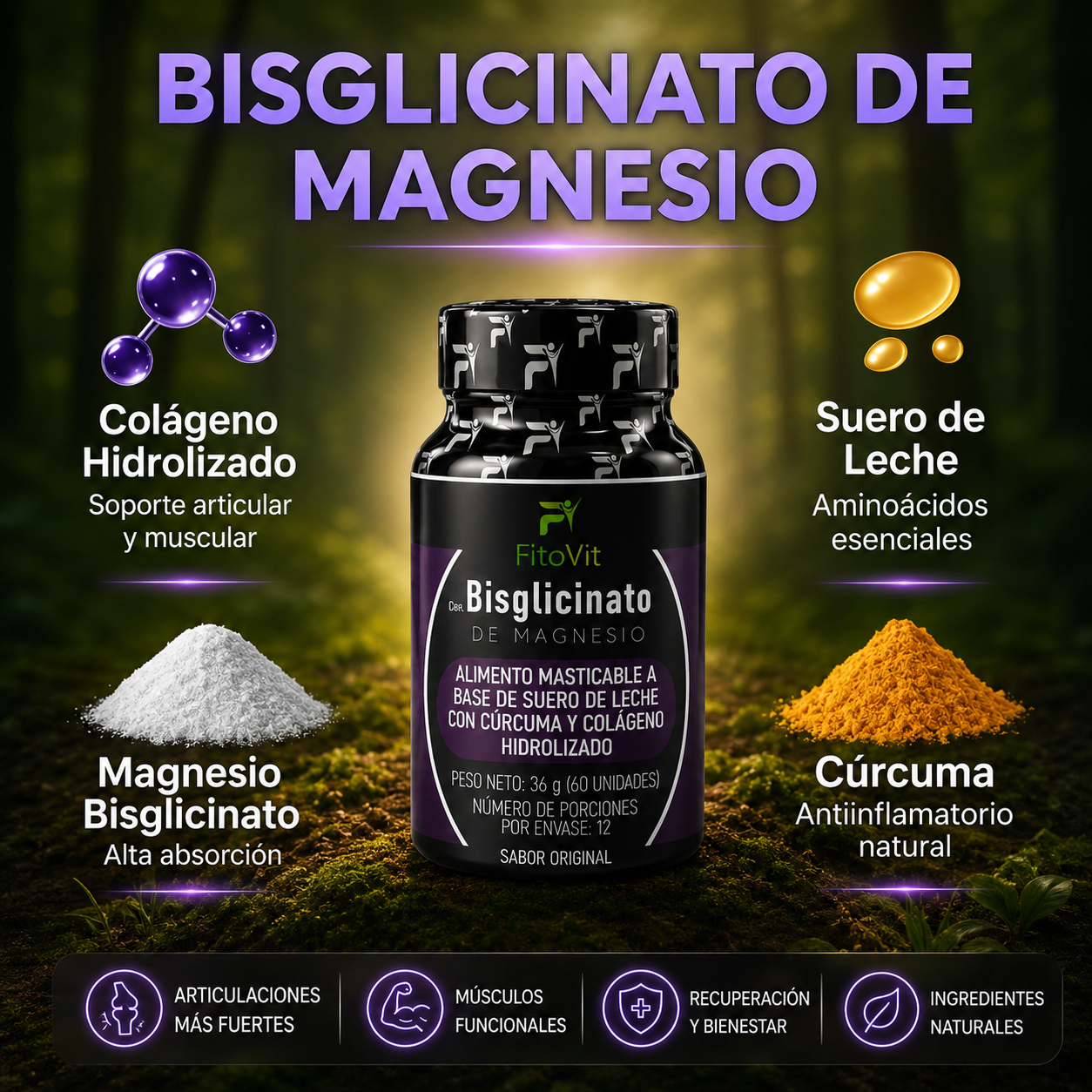 Bisglicinato de Magnesio: Es Hora de Darle a Tu Cuerpo El Equilibrio Que Necesita (Descuento por la compra de más de una unidad)💰