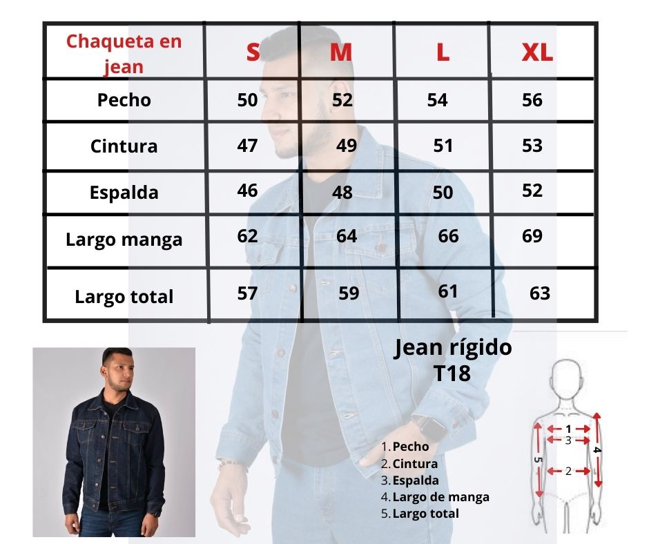 Chaqueta En Jean Para Caballero T18